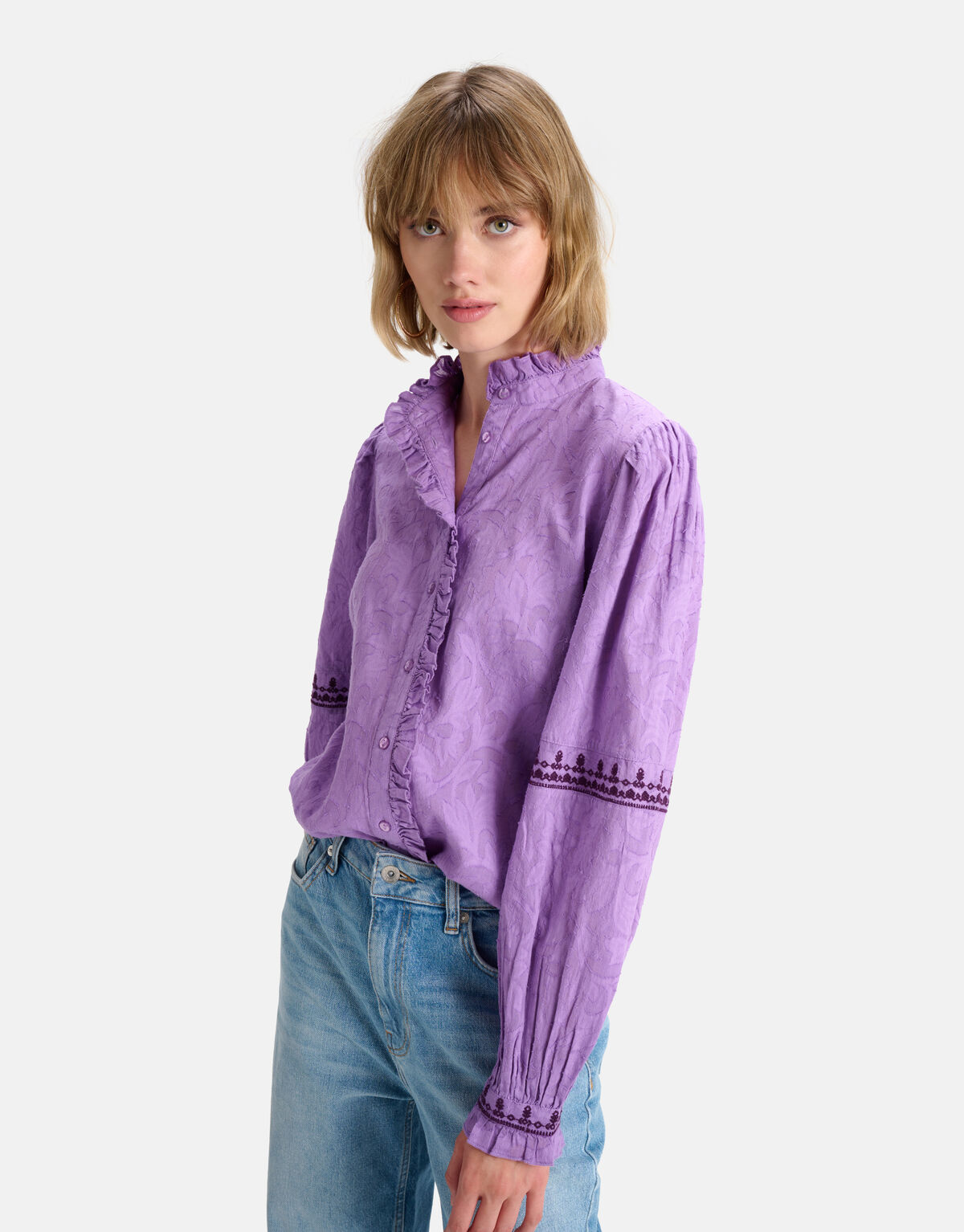 Jacquard Blouse Lichtpaars SHOEBY WOMEN