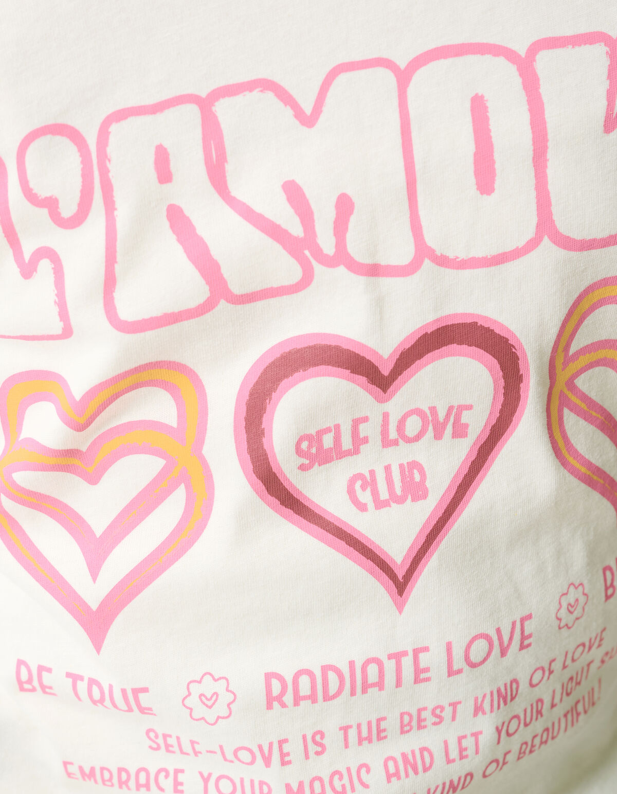 L'amour Artwork T-shirt Gebroken Wit SHOEBY GIRLS