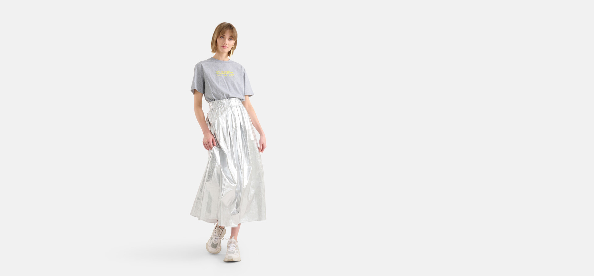 Metallic Maxi Rok Zilver SHOEBY WOMEN
