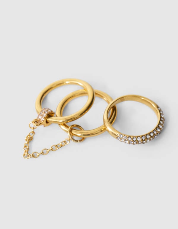 Stack Strass Ringen Set Goud SHOEBY ACCESSOIRES