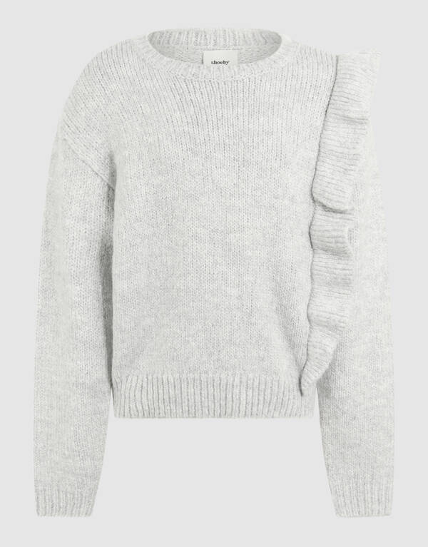 Ruffle Trui Lichtgrijs SHOEBY GIRLS