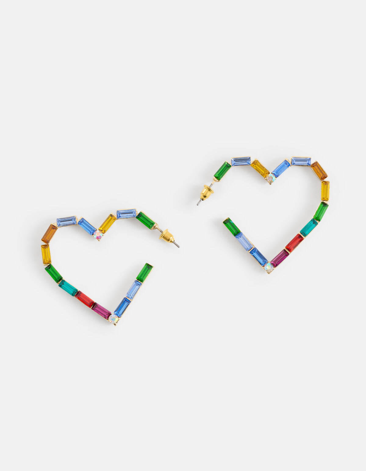 Multi Strass Hartjes Oorbellen Goud SHOEBY ACCESSOIRES