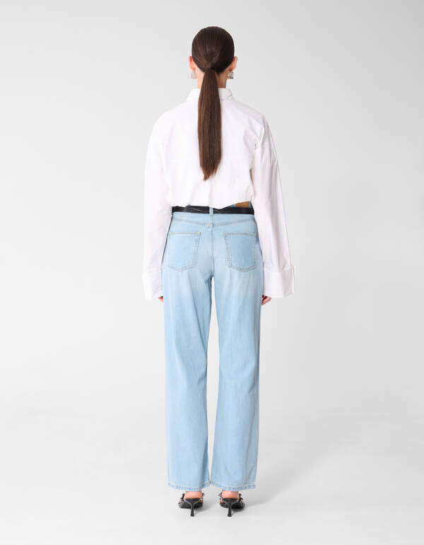 Soft Wide Leg Fit Jeans Bleached SHOEBY WOMEN
