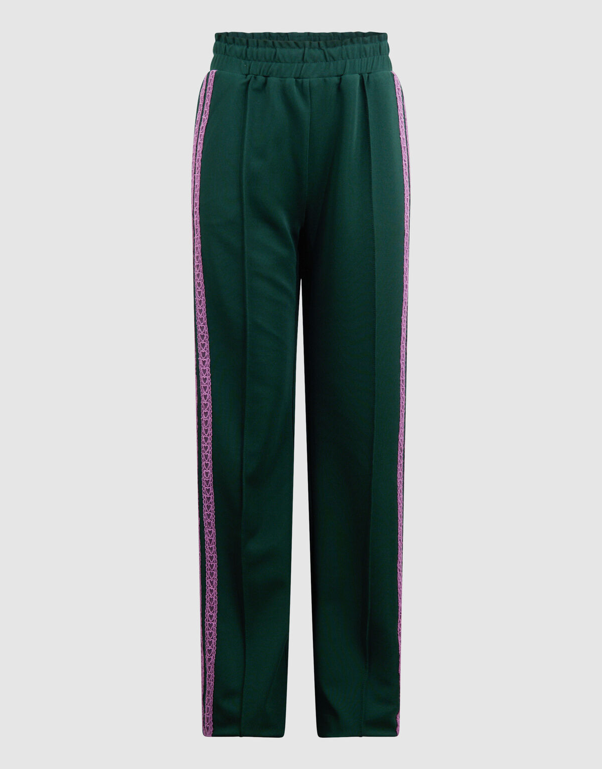 Sporty Wide Leg Broek Donkergroen SHOEBY GIRLS