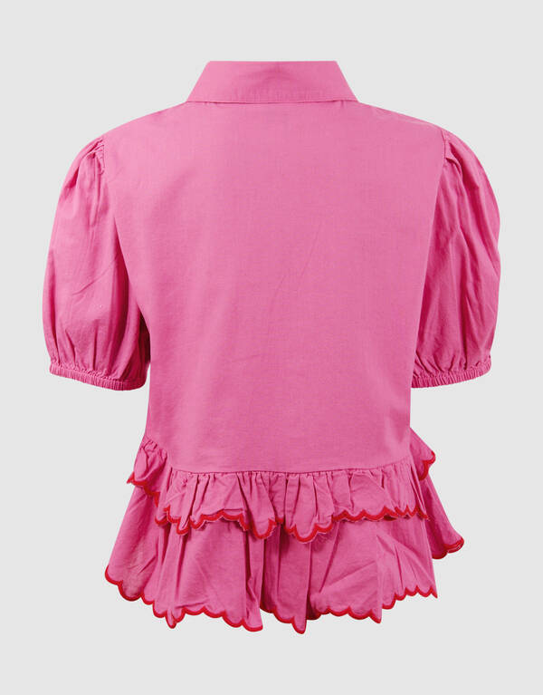 Ruffle Heart Blouse Roze SHOEBY GIRLS