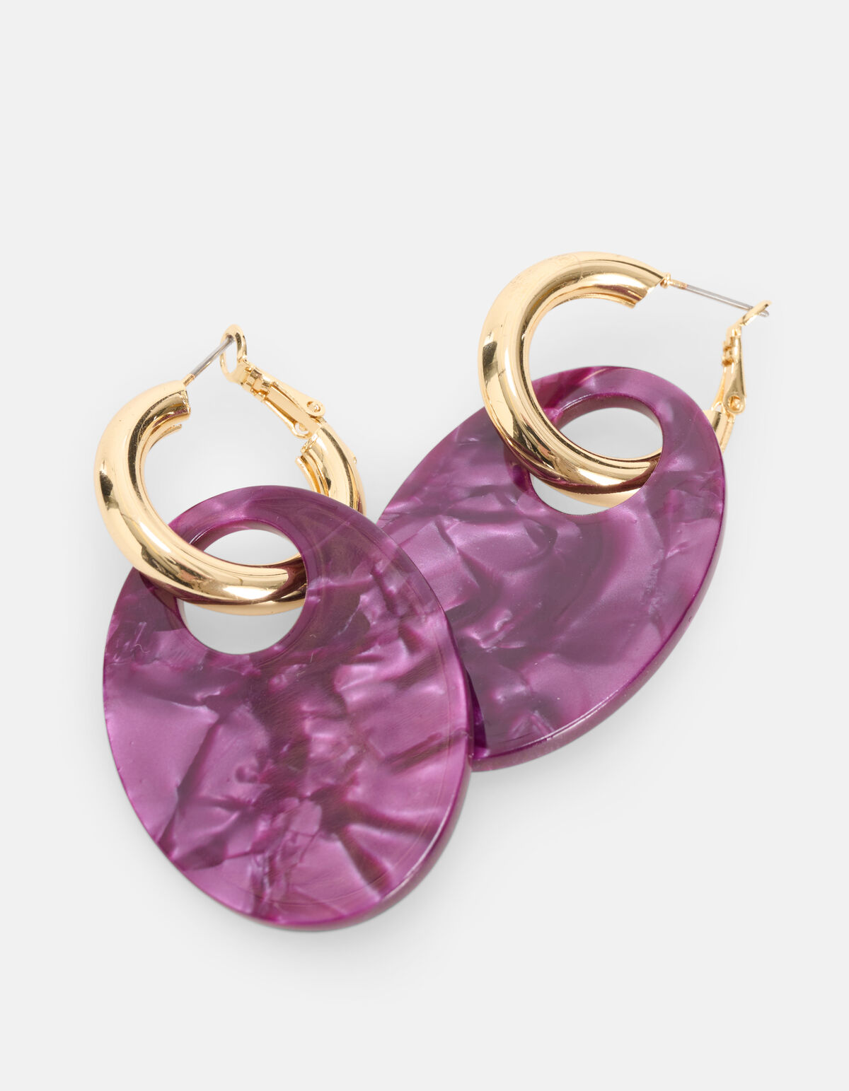 Ovale Oorbellen Paars SHOEBY ACCESSOIRES