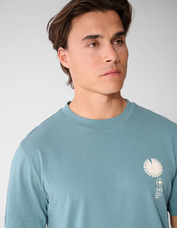 Radar Artwork T-shirt Lichtblauw SHOEBY MEN
