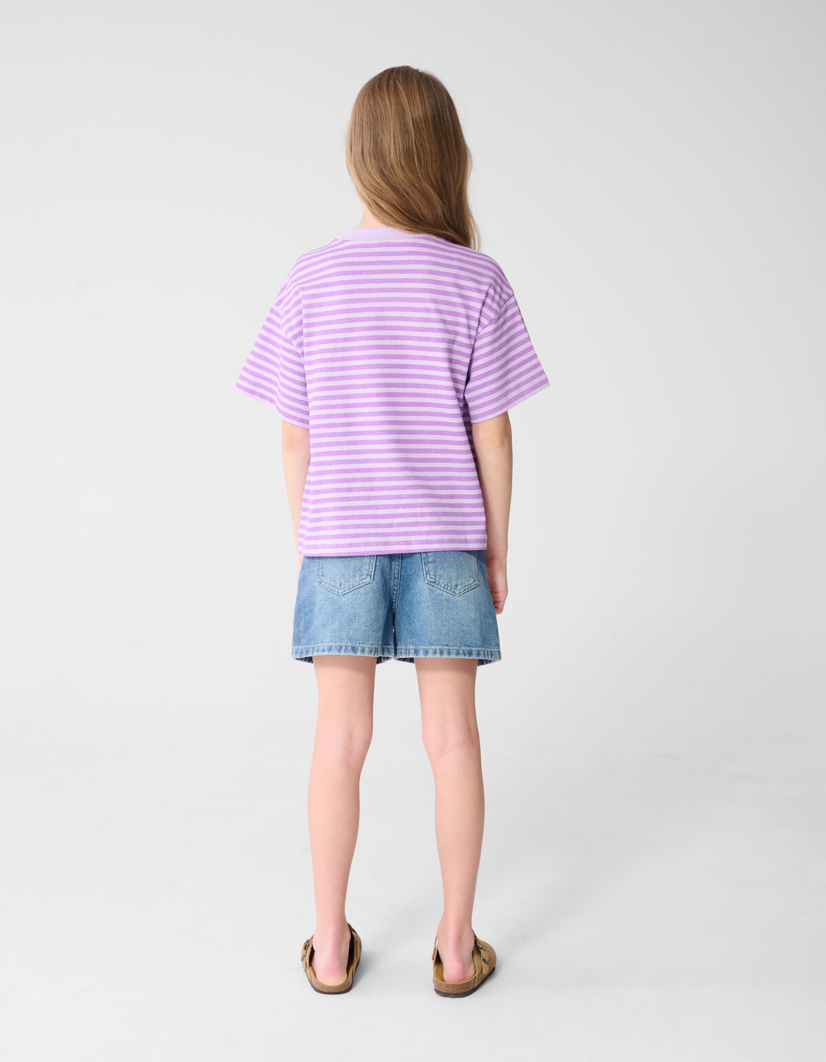 Striped Fruit Artwork T-shirt Lichtpaars SHOEBY GIRLS