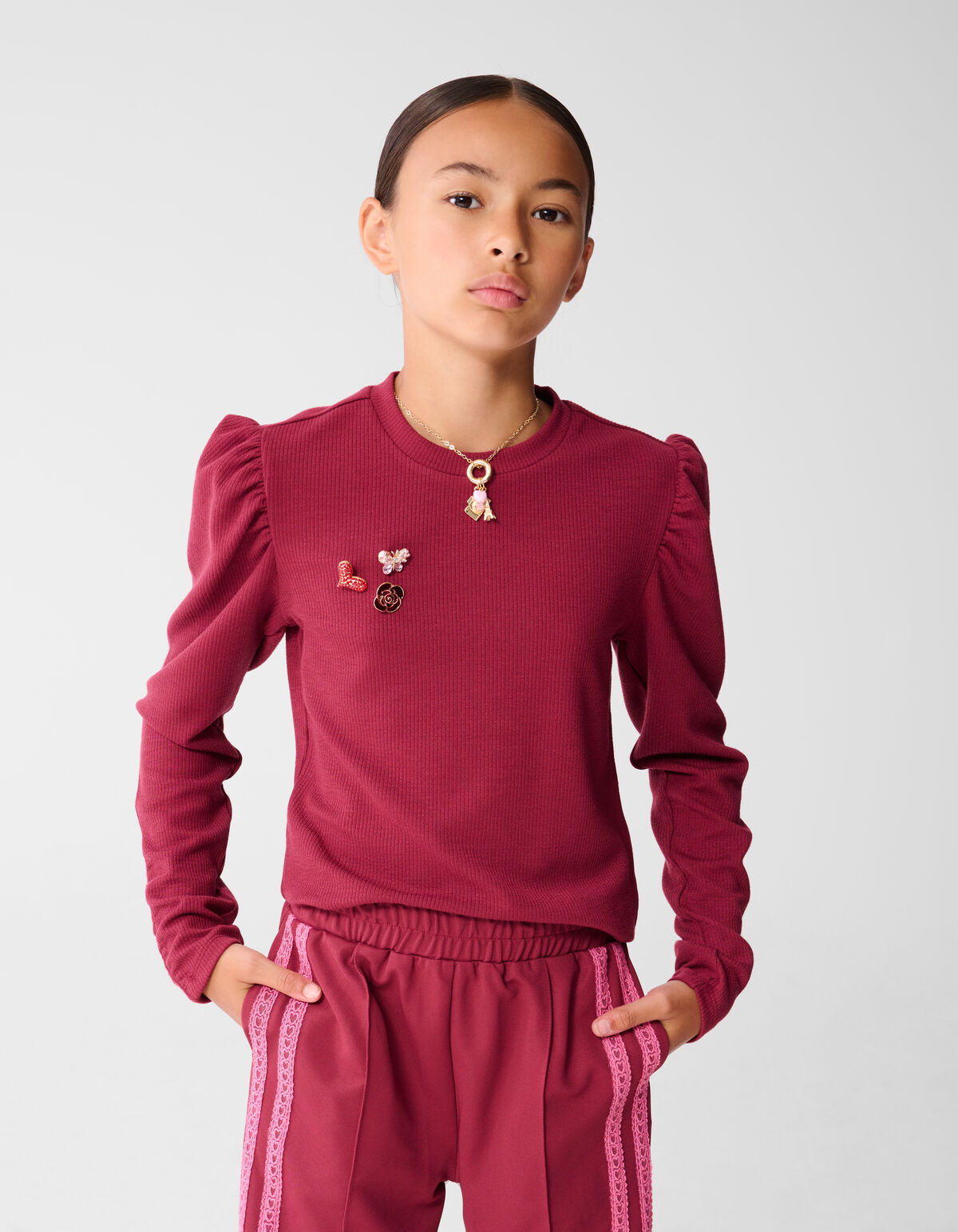 Puff Top Donkerrood SHOEBY GIRLS