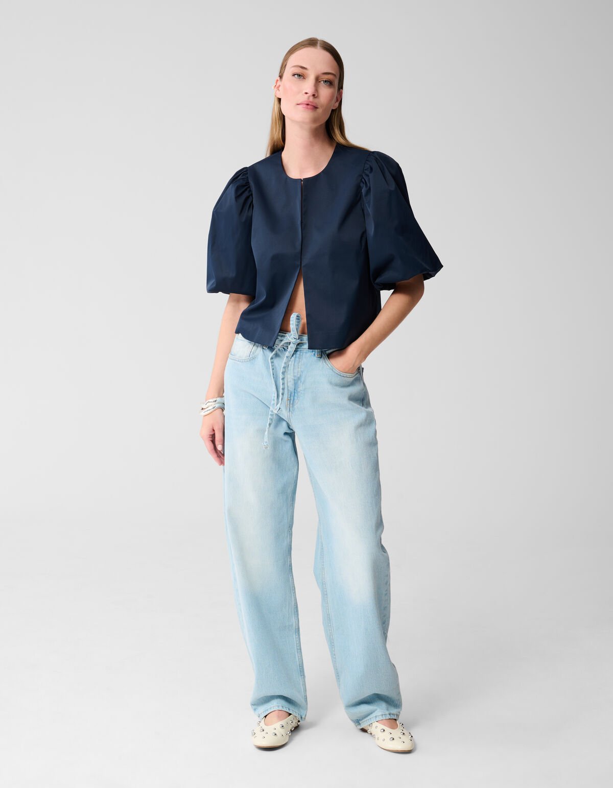 Puff Blouse Donkerblauw SHOEBY WOMEN