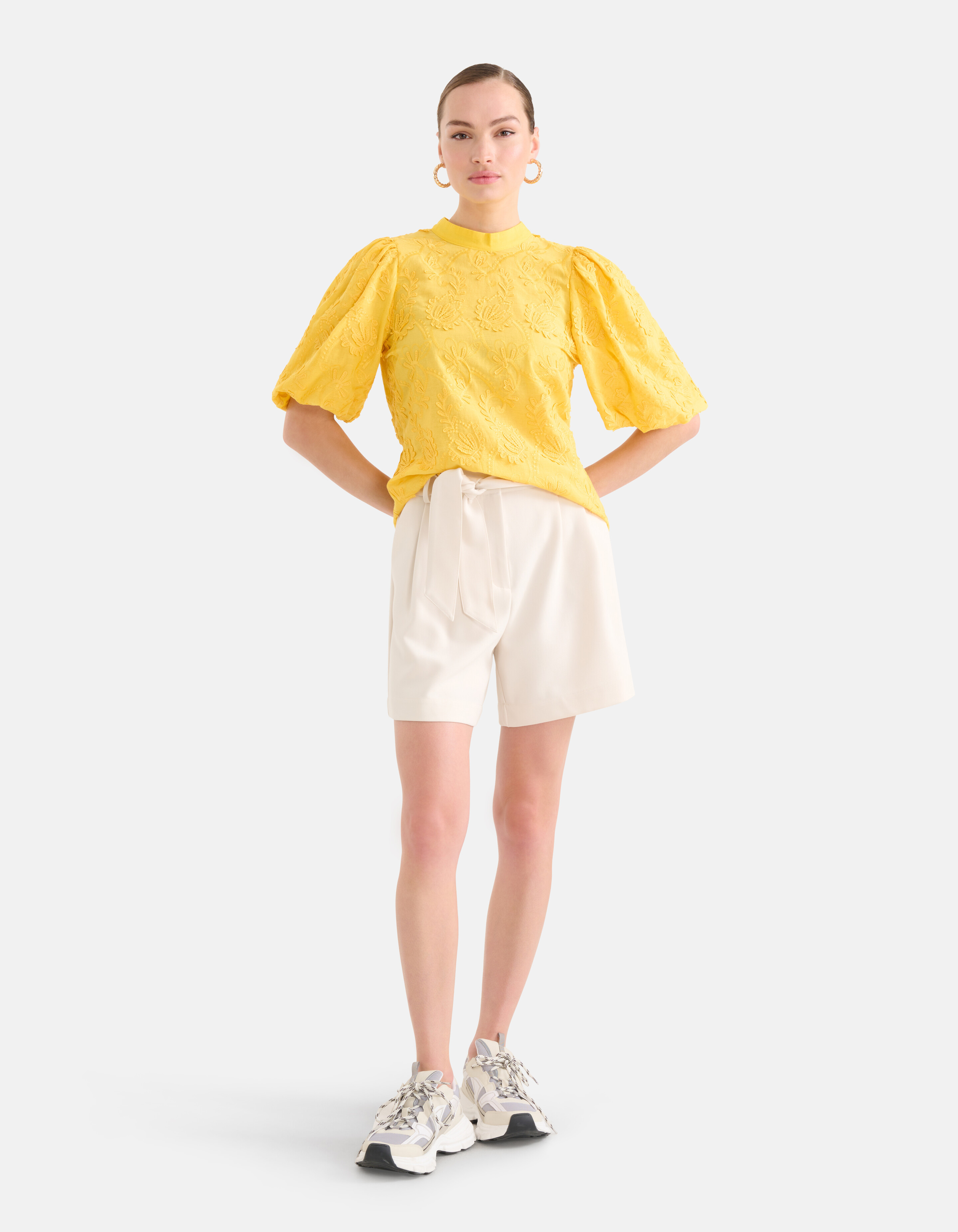 Embroidery Top Geel SHOEBY WOMEN