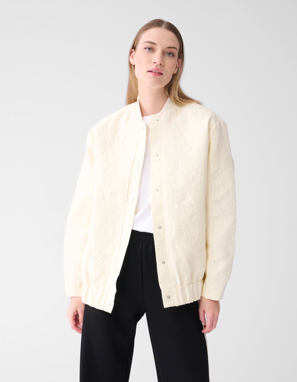 Jacquard Bloem Bomber Gebroken Wit SHOEBY WOMEN