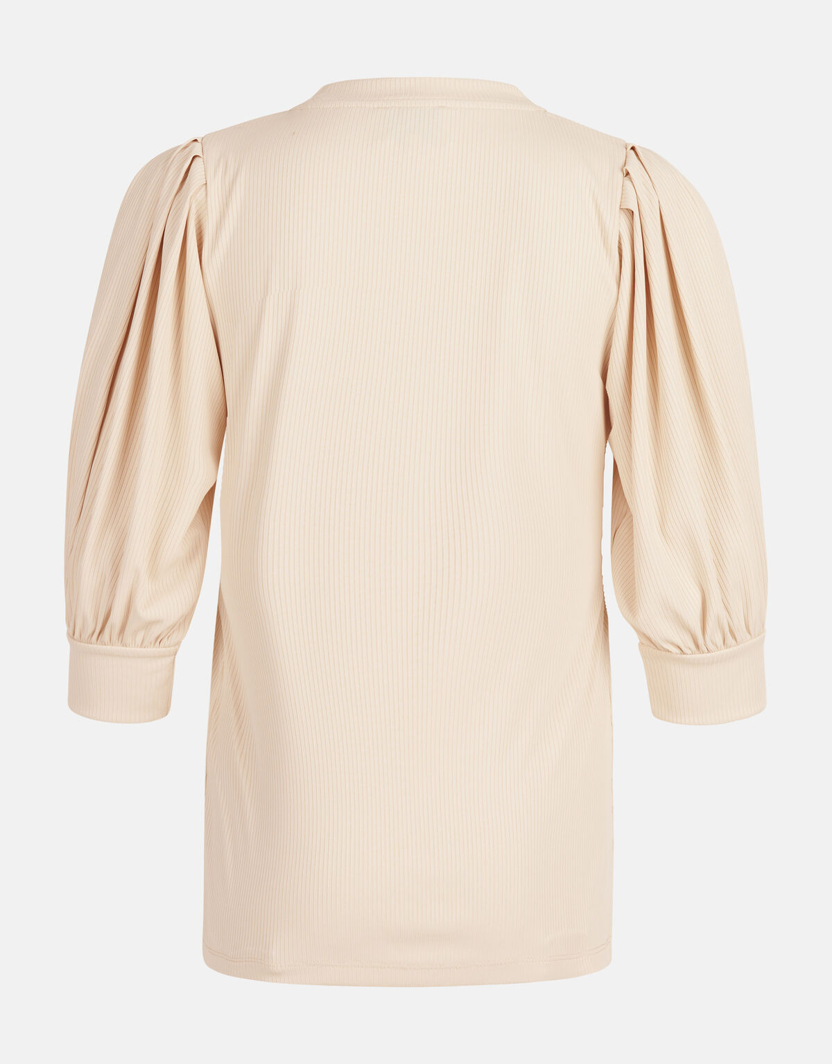 Rib V-hals Top Beige SHOEBY WOMEN