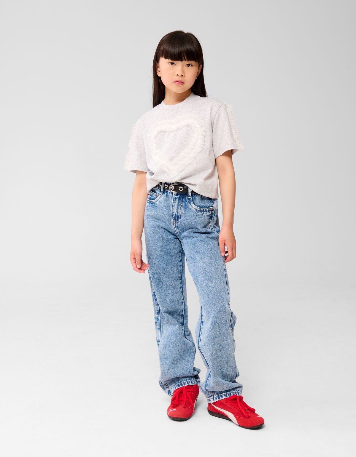 Heart Wide Leg Jeans Blauw SHOEBY ACCESSOIRES