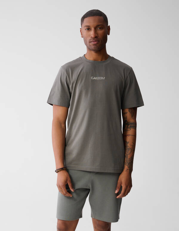 Mixed Tekst Artwork T-shirt Donkergroen SHOEBY MEN