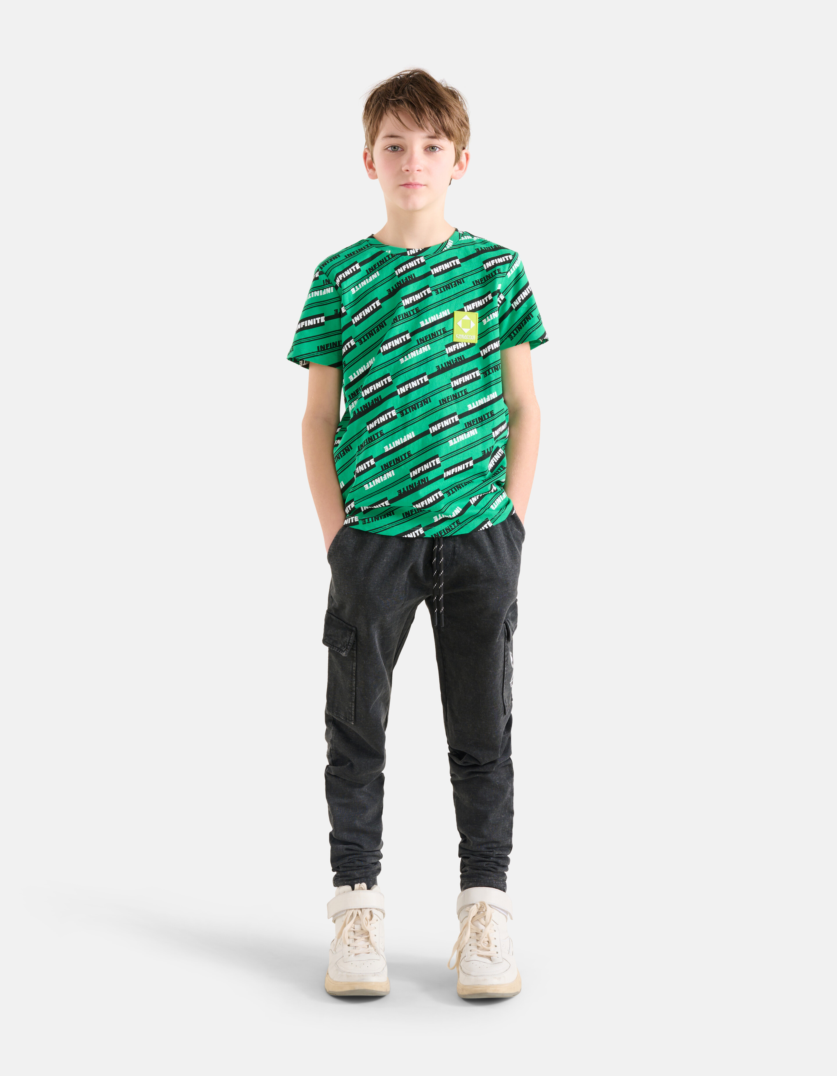 Tekst T-shirt Groen SHOEBY BOYS