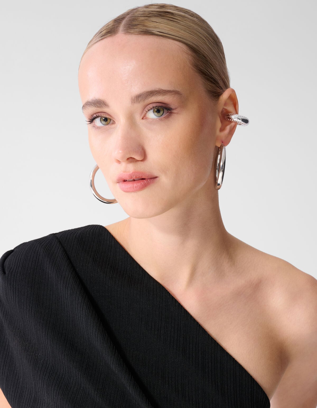 Pleated One Shoulder Top Zwart SHOEBY WOMEN
