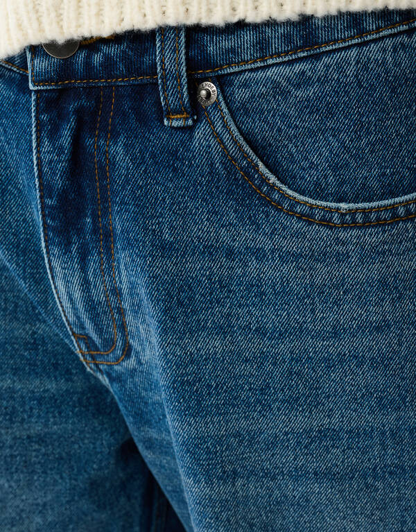 Wide Leg Fit Jeans Extra Lang Donkerblauw SHOEBY WOMEN