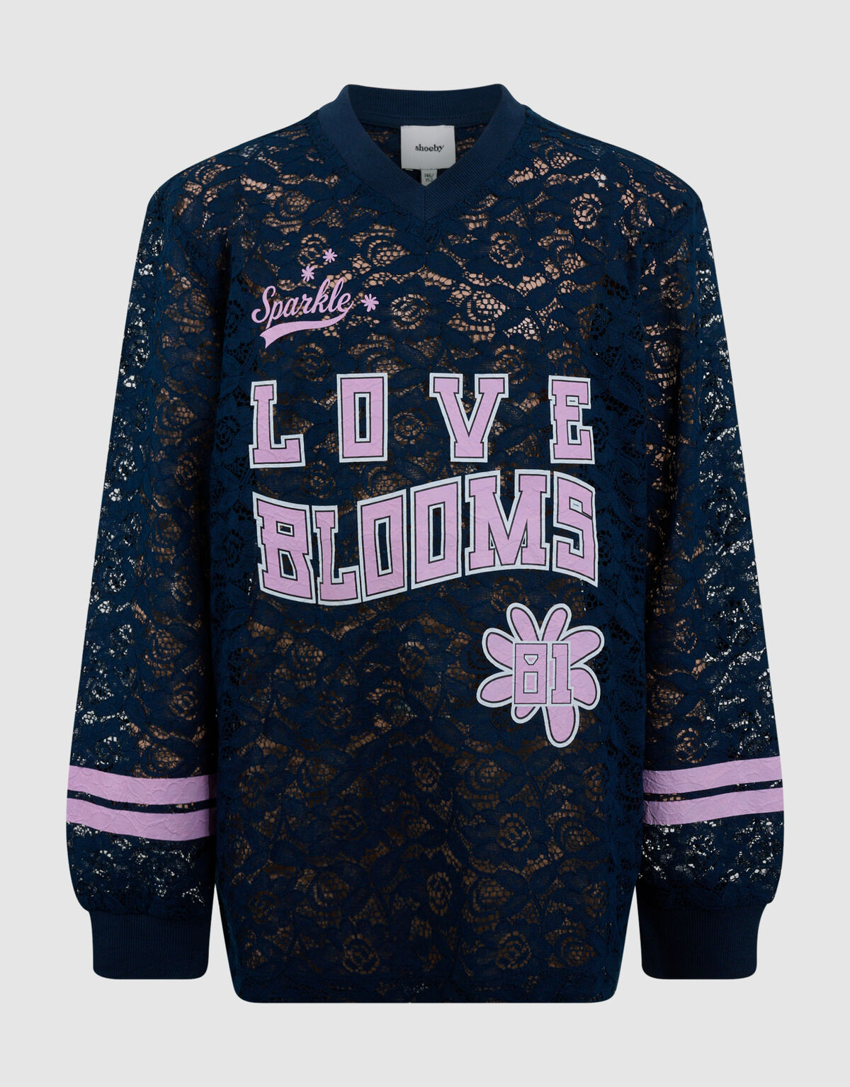 Kanten Baseball Top Donkerblauw SHOEBY GIRLS