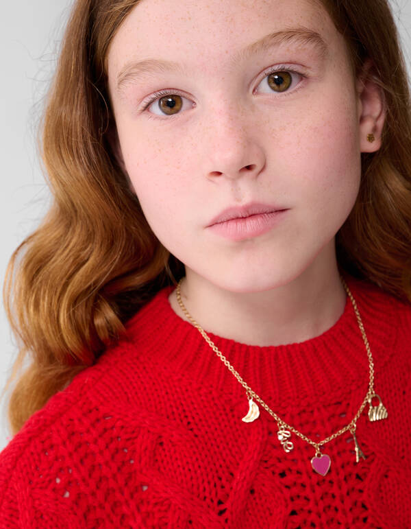 Strik Kabel Knit Trui Rood SHOEBY GIRLS