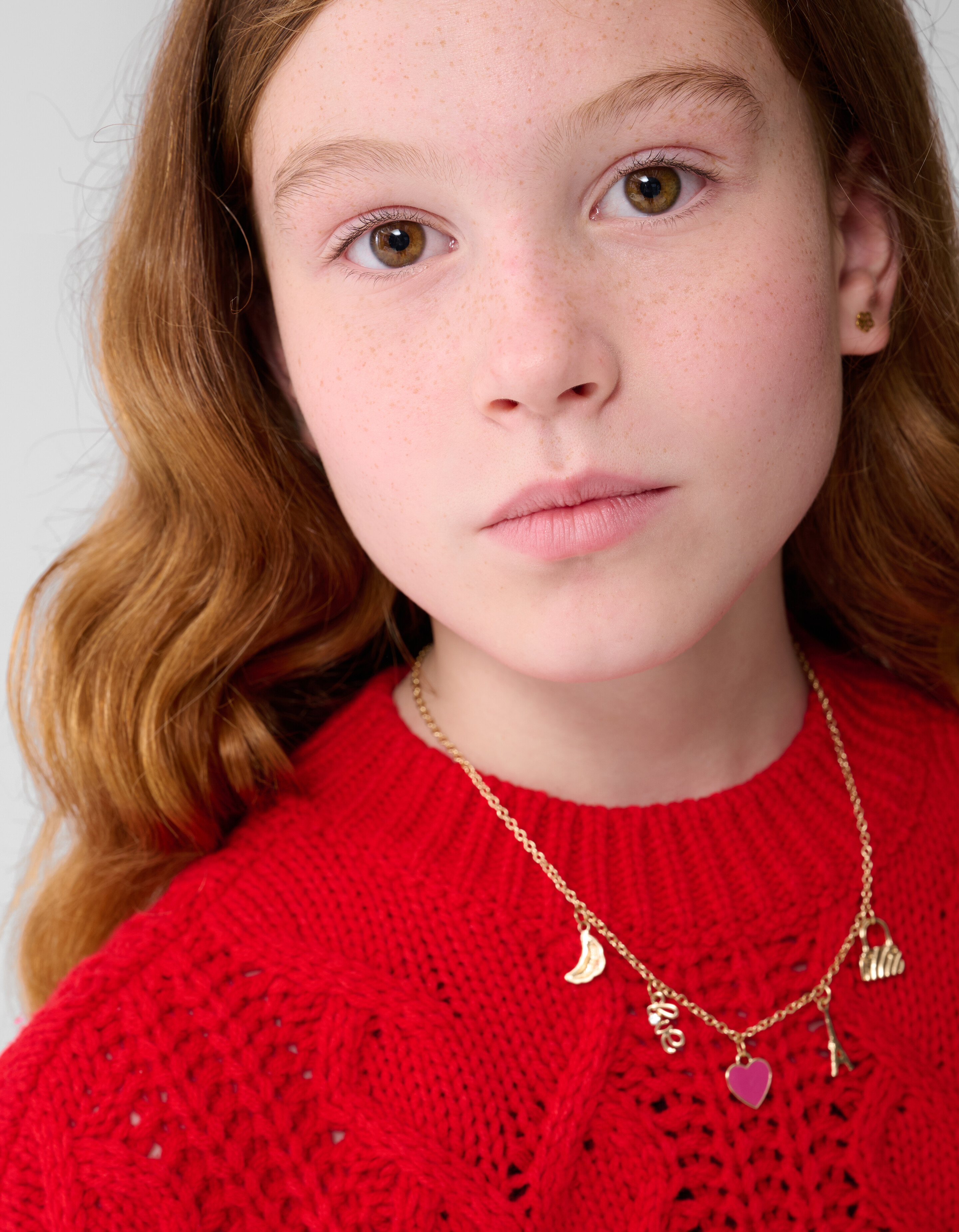 Strik Kabel Knit Trui Rood SHOEBY GIRLS