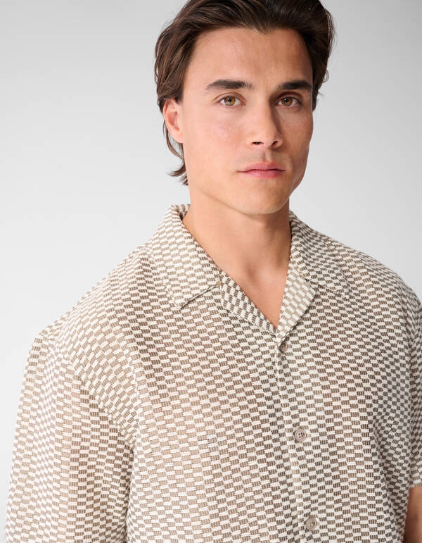 Geweven Overshirt Lichtbruin SHOEBY MEN