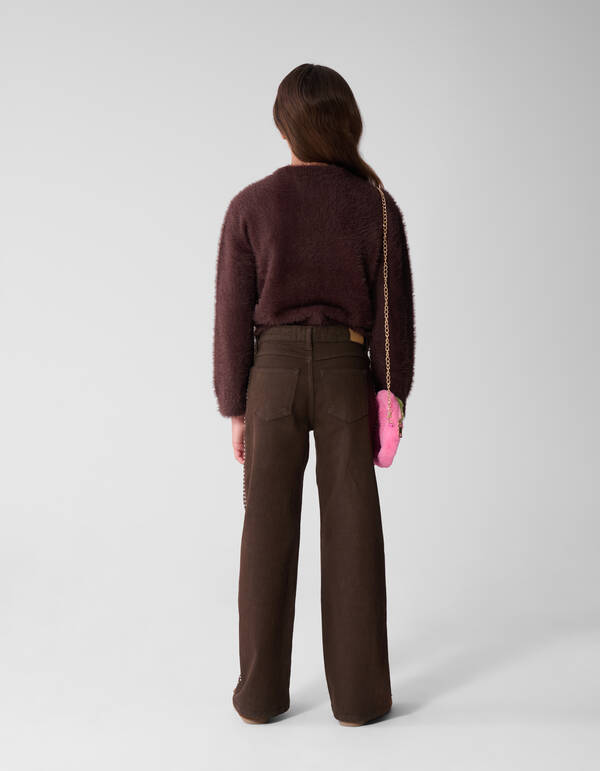 Stud Wide Leg Fit Jeans Bruin SHOEBY GIRLS