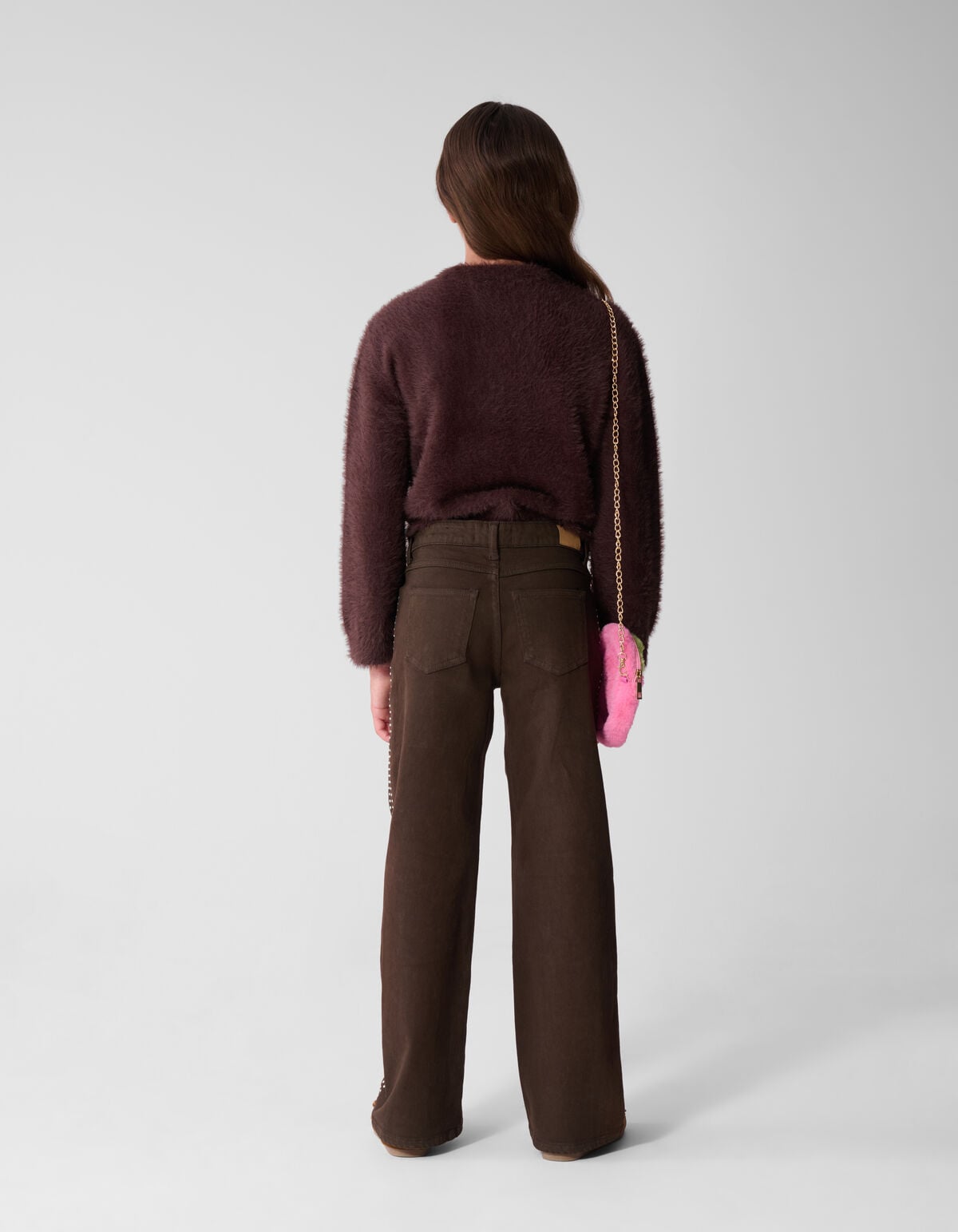 Stud Wide Leg Fit Jeans Bruin SHOEBY GIRLS