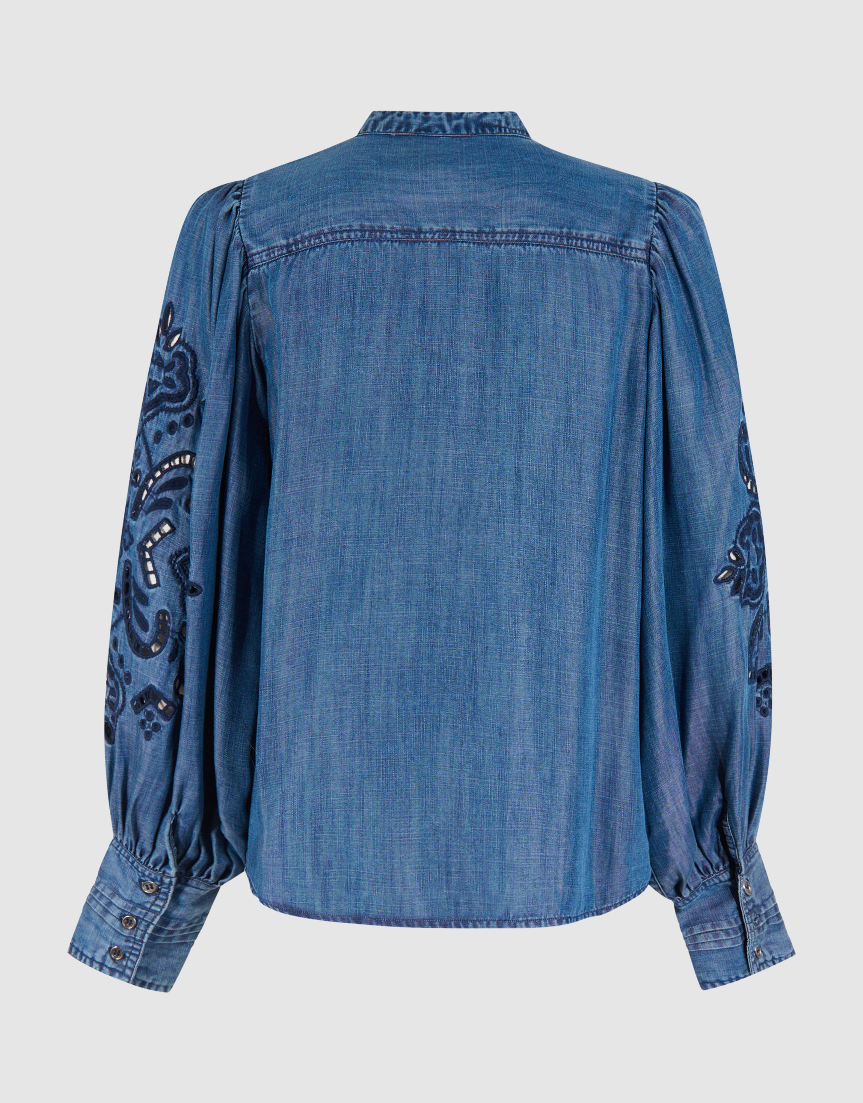 Pintuck Embroidery Blouse Blauw By Mieke SHOEBY WOMEN