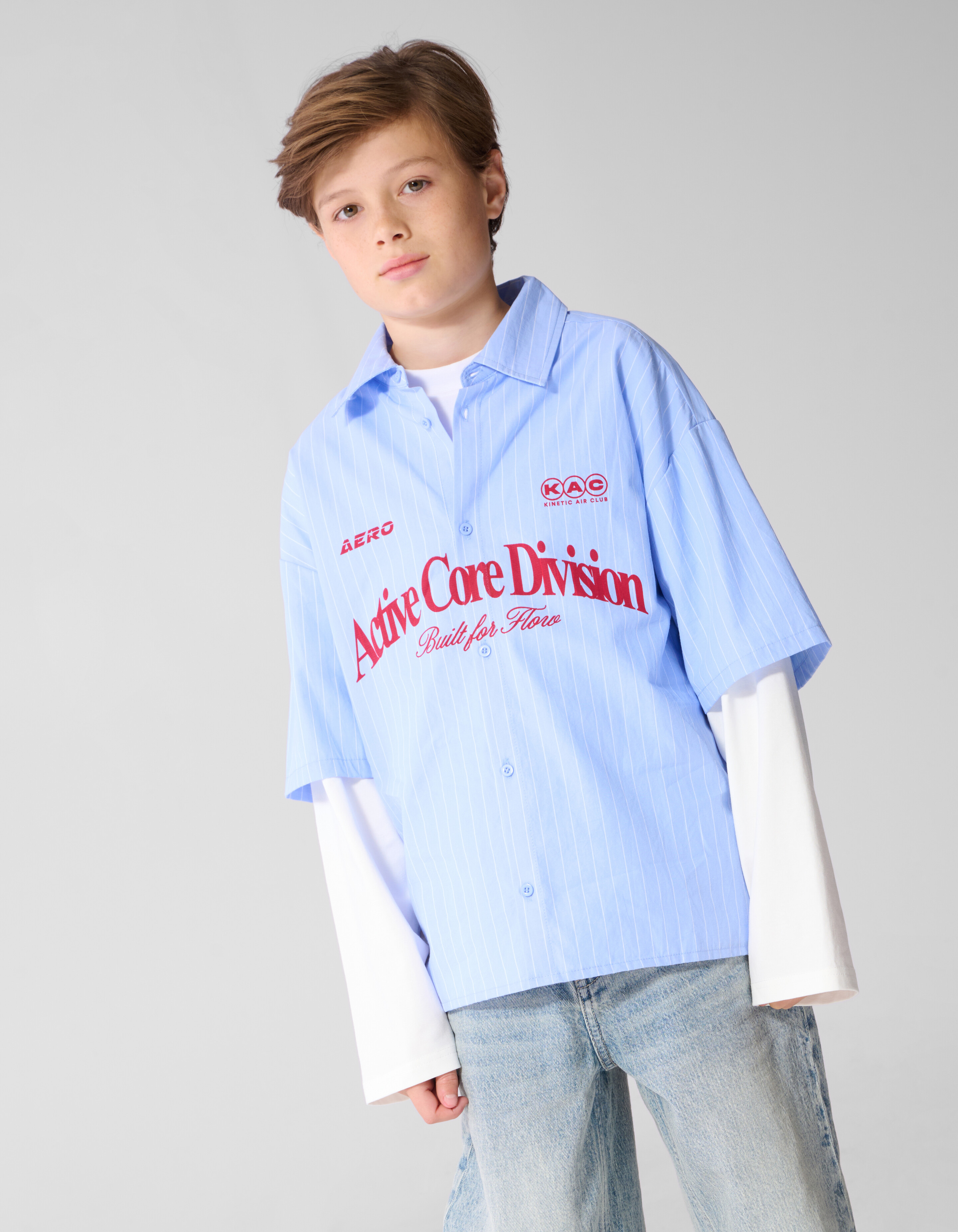 Poplin Shirt Met Dubbele Mouwen Bllauw SHOEBY BOYS