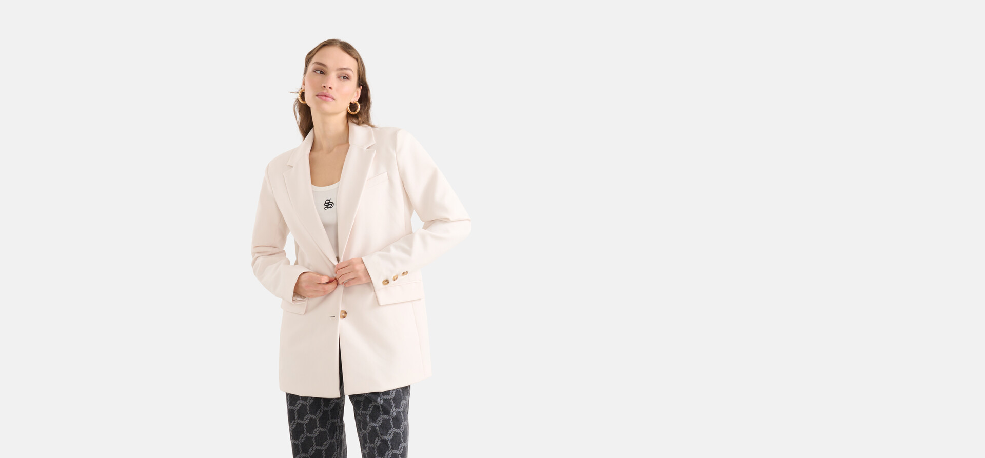 Blazer Gebroken Wit SHOEBY WOMEN