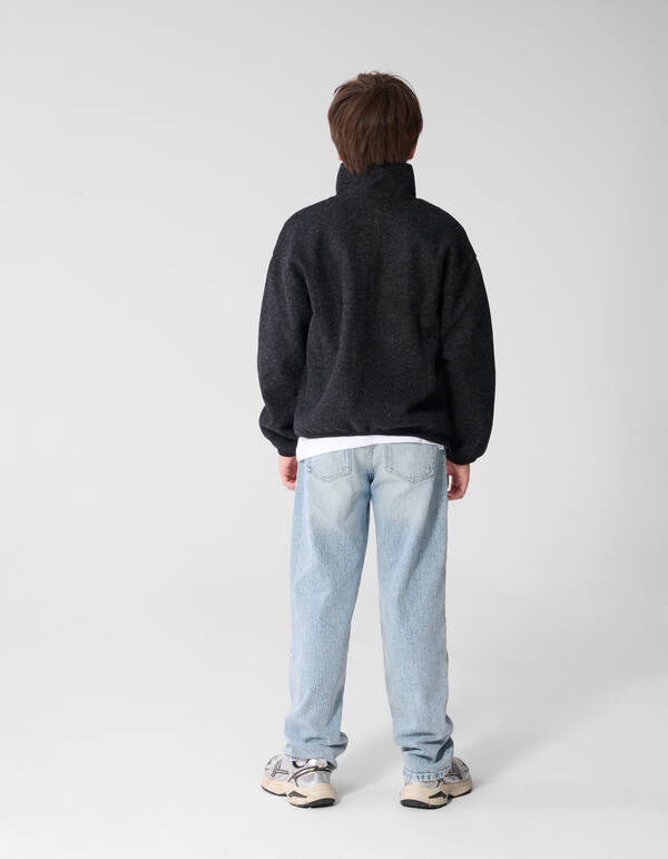 Half Zip Sweater Donkergrijs SHOEBY BOYS