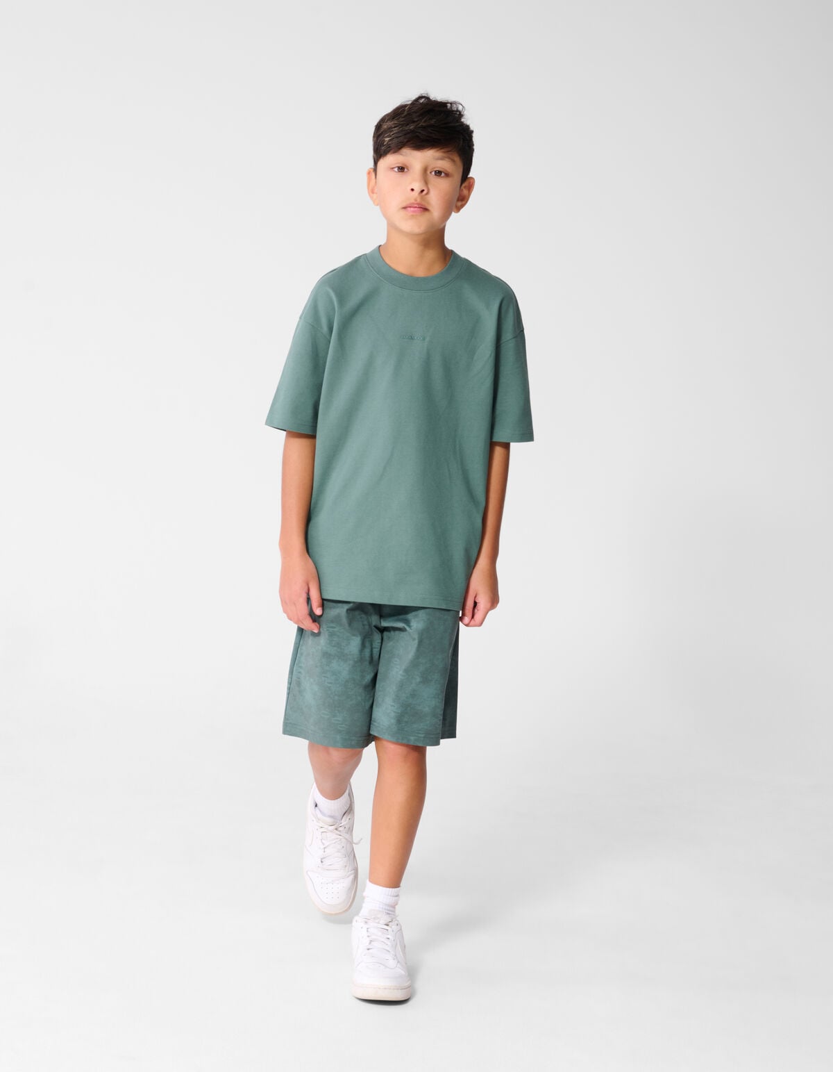 Minimal Tekst T-shirt Groen SHOEBY BOYS