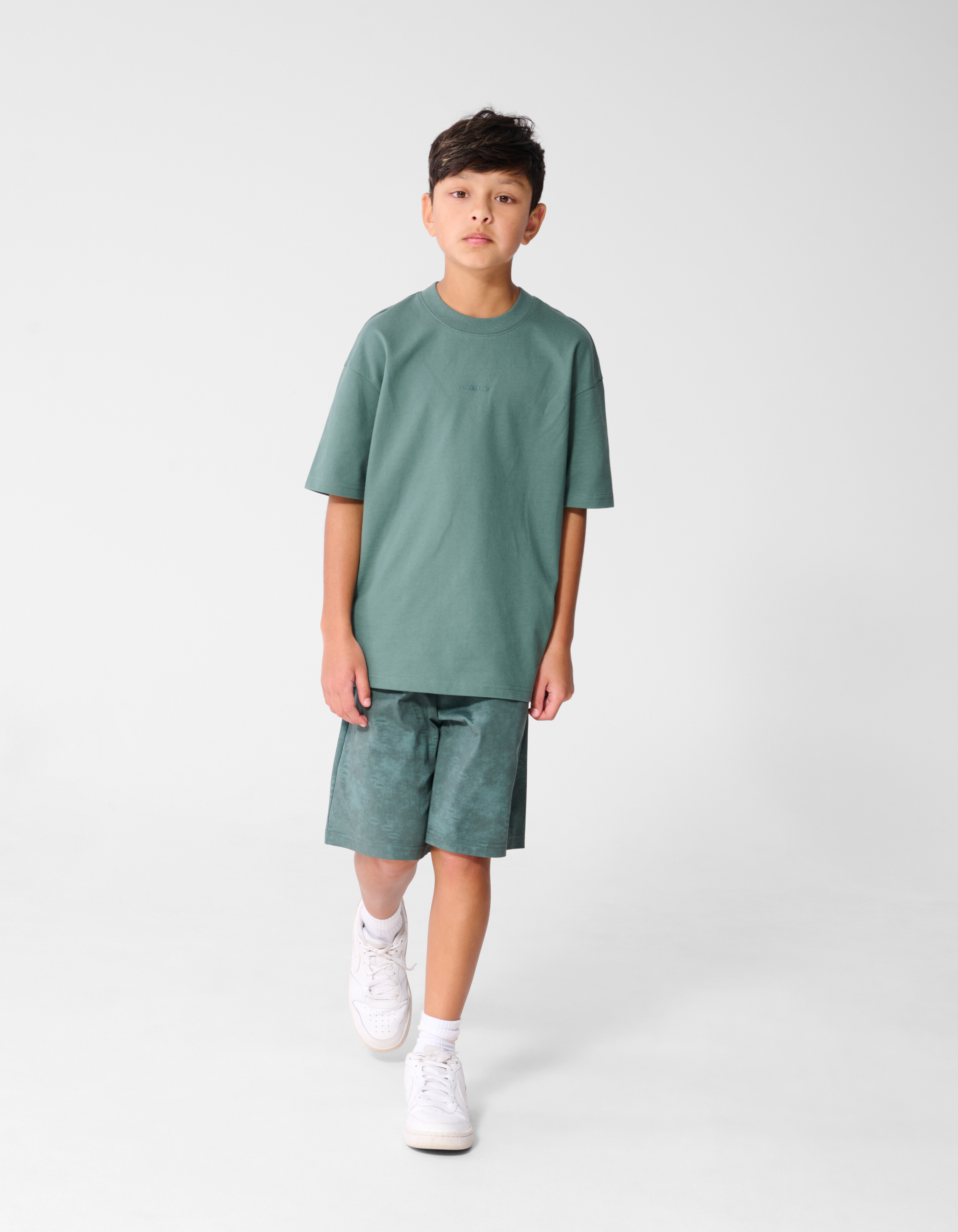 Minimal Tekst T-shirt Groen SHOEBY BOYS