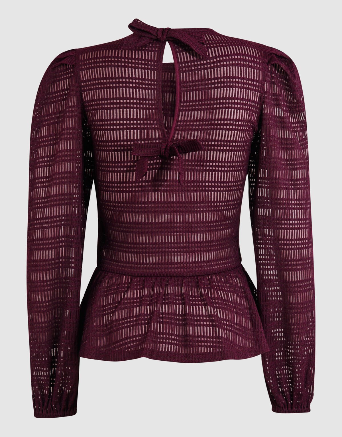 Mesh Structuur Blouse Donkerrood SHOEBY WOMEN