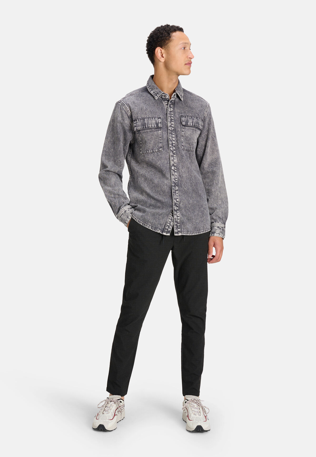 Denim Overhemd Grijs SHOEBY MEN