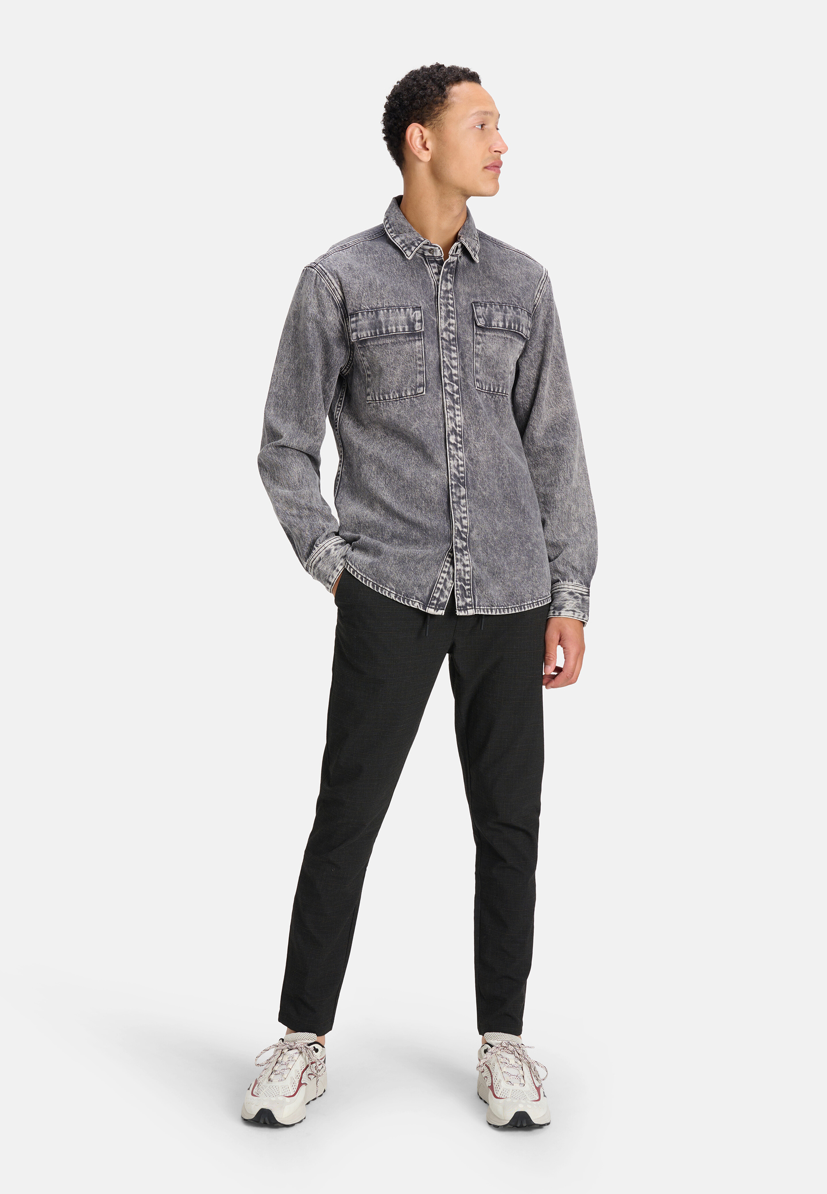 Denim Overhemd Grijs SHOEBY MEN
