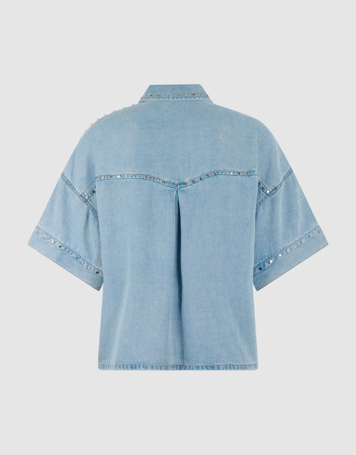 Oversized Studs Denim Blouse Bleached SHOEBY WOMEN