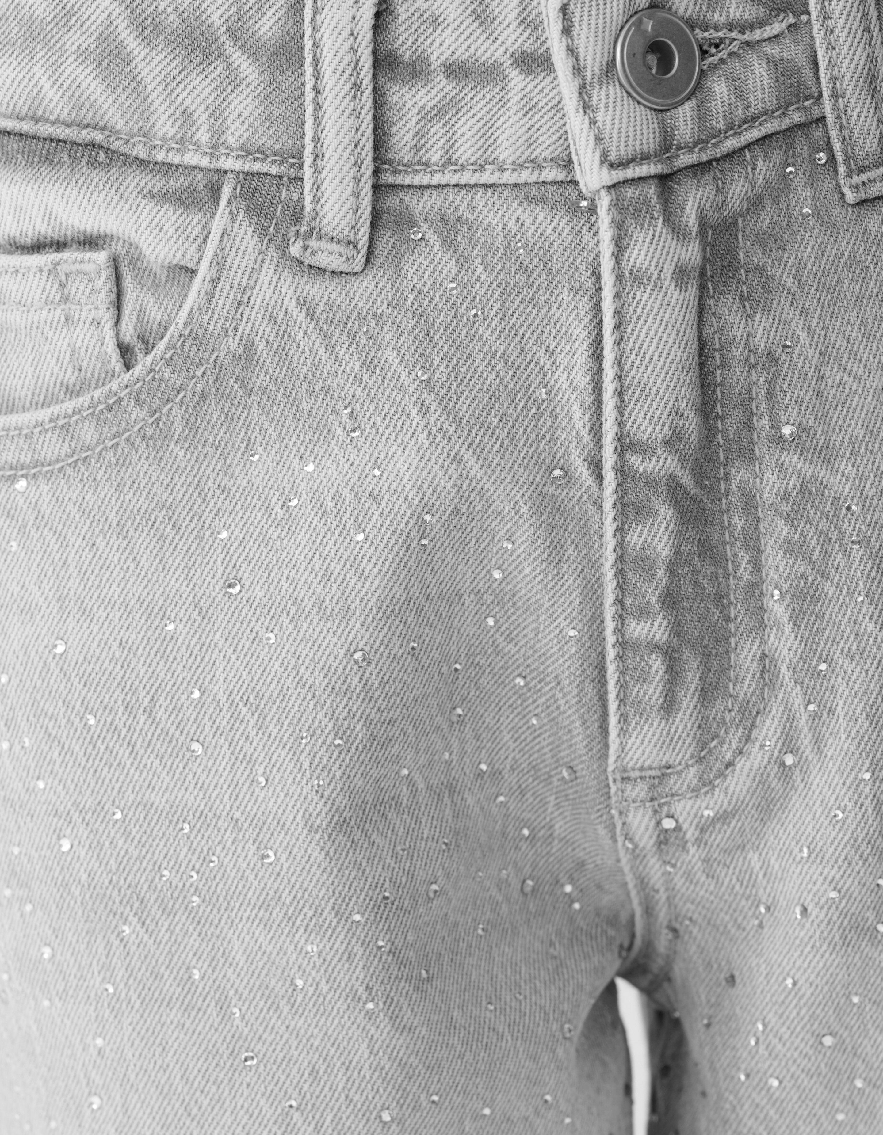 Strass Wide Leg Fit Jeans Lichtgrijs SHOEBY GIRLS