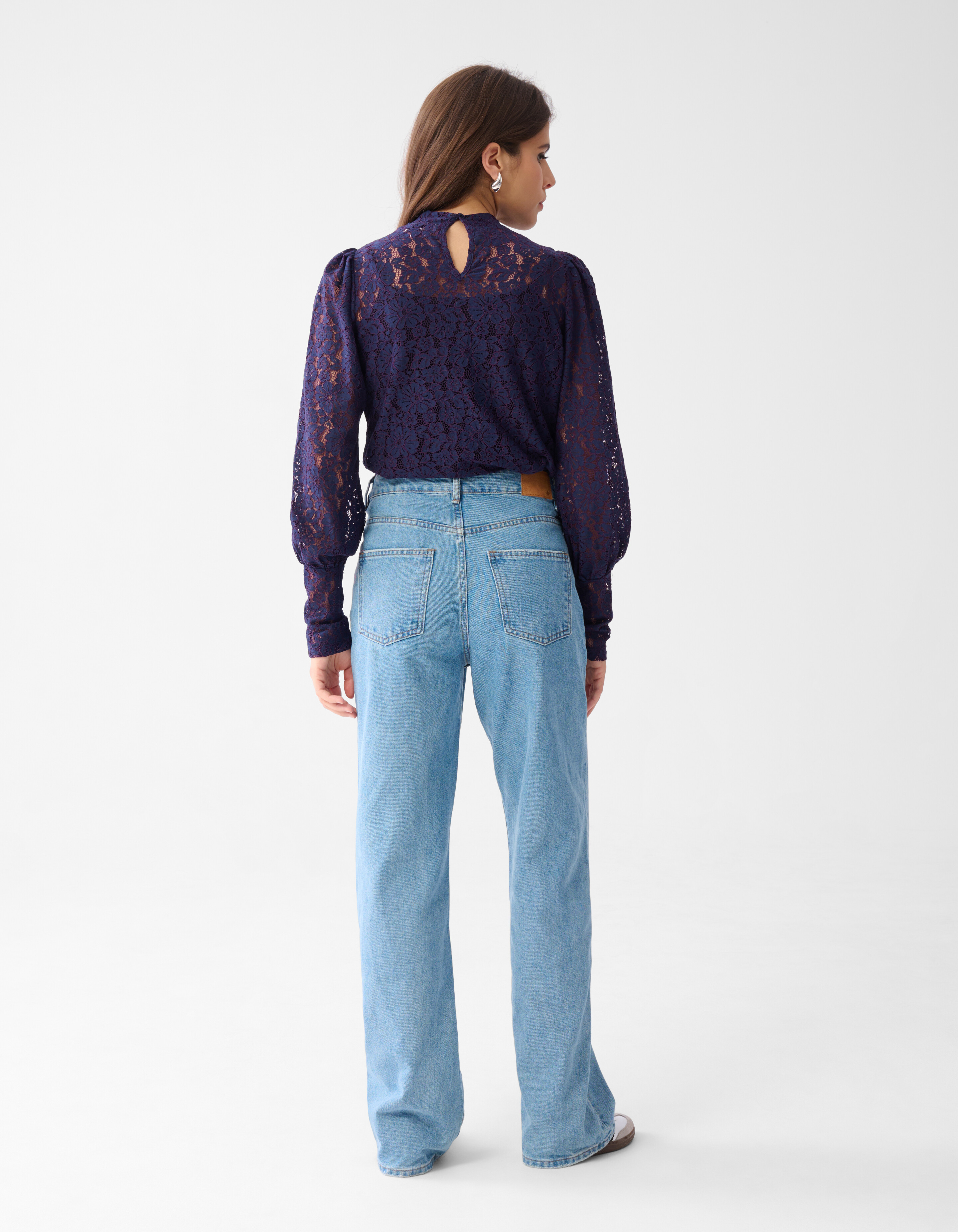 Two Tone Kanten Top Donkerpaars SHOEBY WOMEN