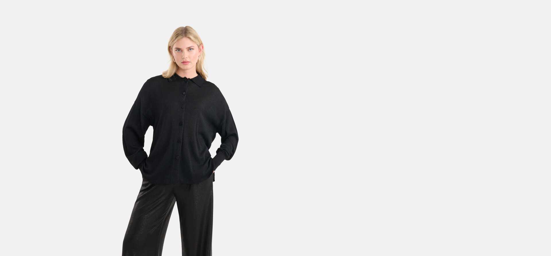 Glitter Blouse Zwart SHOEBY WOMEN
