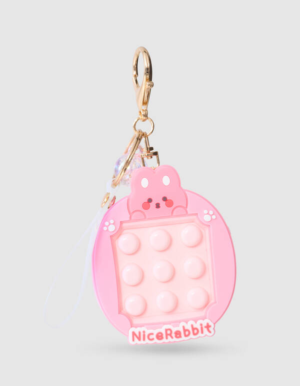 Press Konijn Sleutelhanger Roze SHOEBY ACCESSOIRES