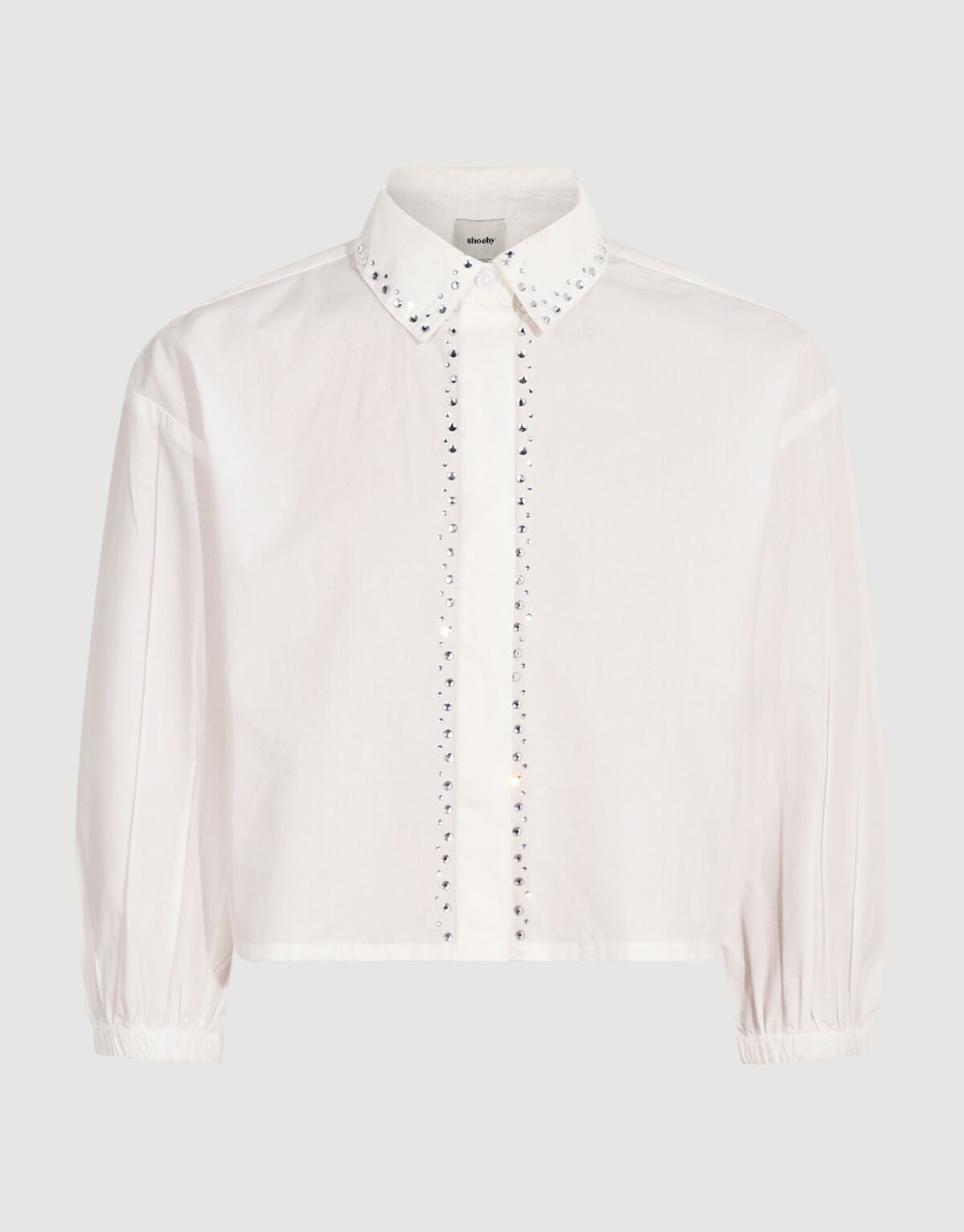 Strass Collar Blouse Wit SHOEBY GIRLS