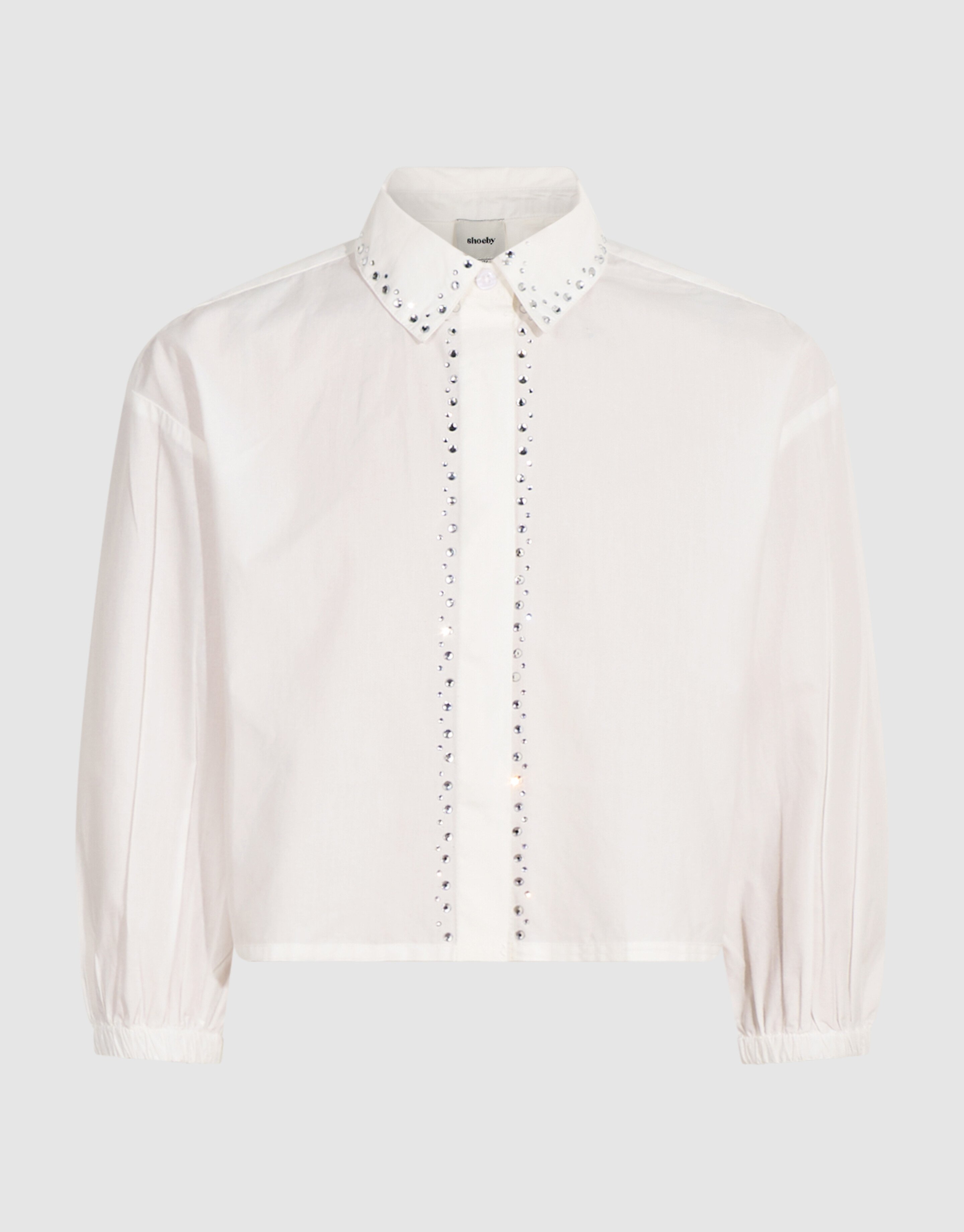 Strass Collar Blouse Wit SHOEBY GIRLS