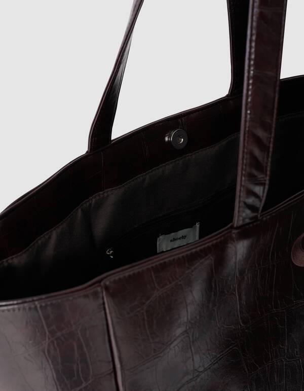 Croco Logo Shopper Zwart SHOEBY ACCESSOIRES