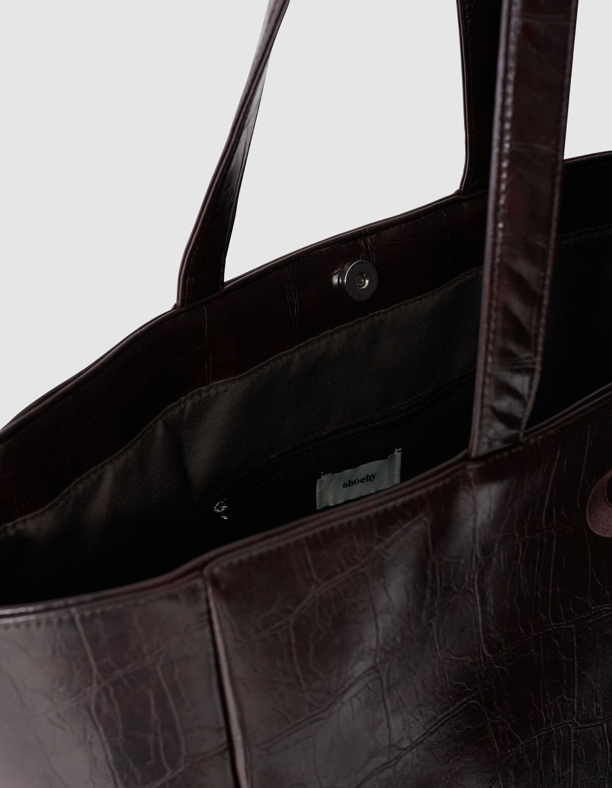 Croco Logo Shopper Zwart SHOEBY ACCESSOIRES