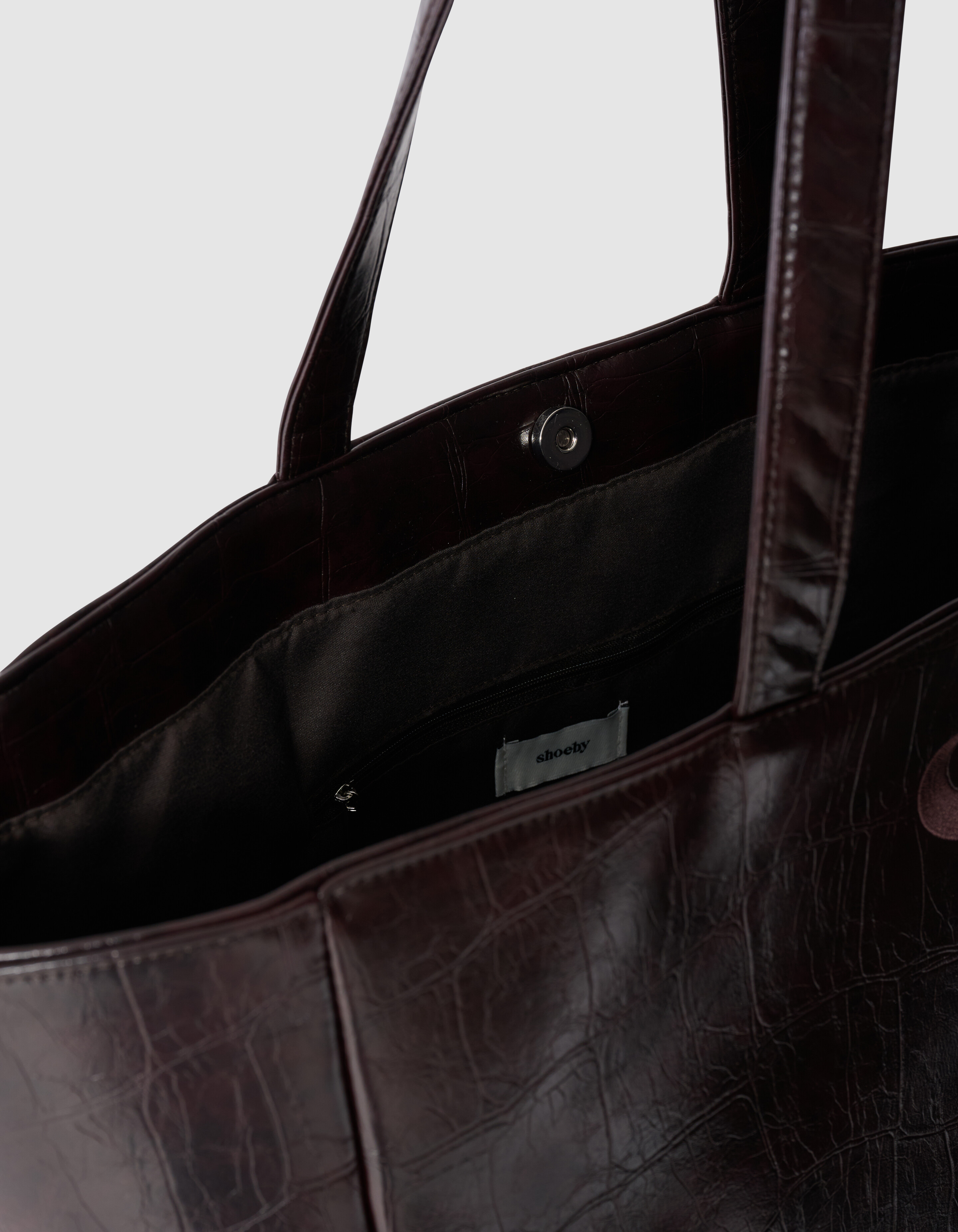 Croco Logo Shopper Zwart SHOEBY ACCESSOIRES