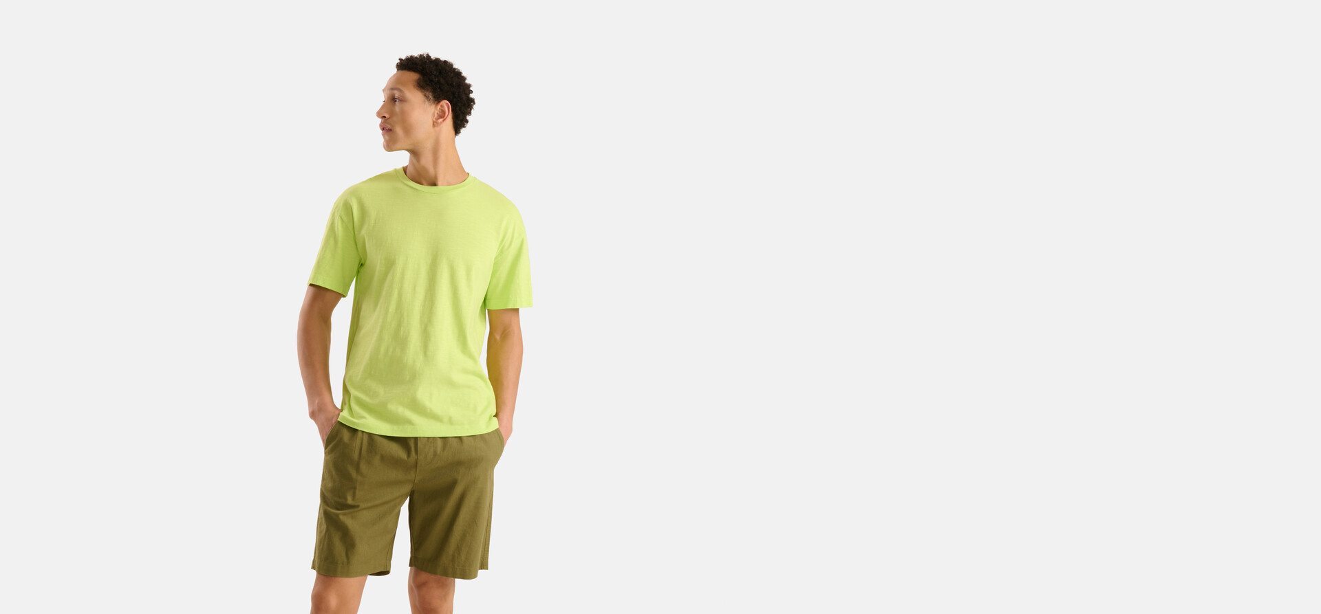 Linnen Short Donkergroen SHOEBY MEN