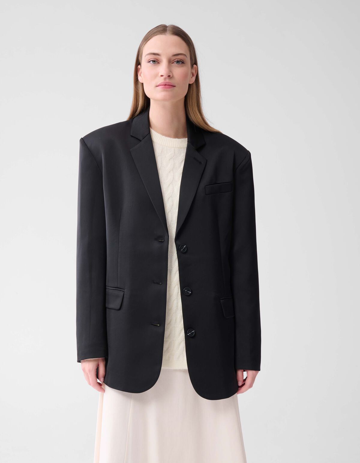 Satijnen Oversized Blazer Zwart By Lonneke SHOEBY WOMEN