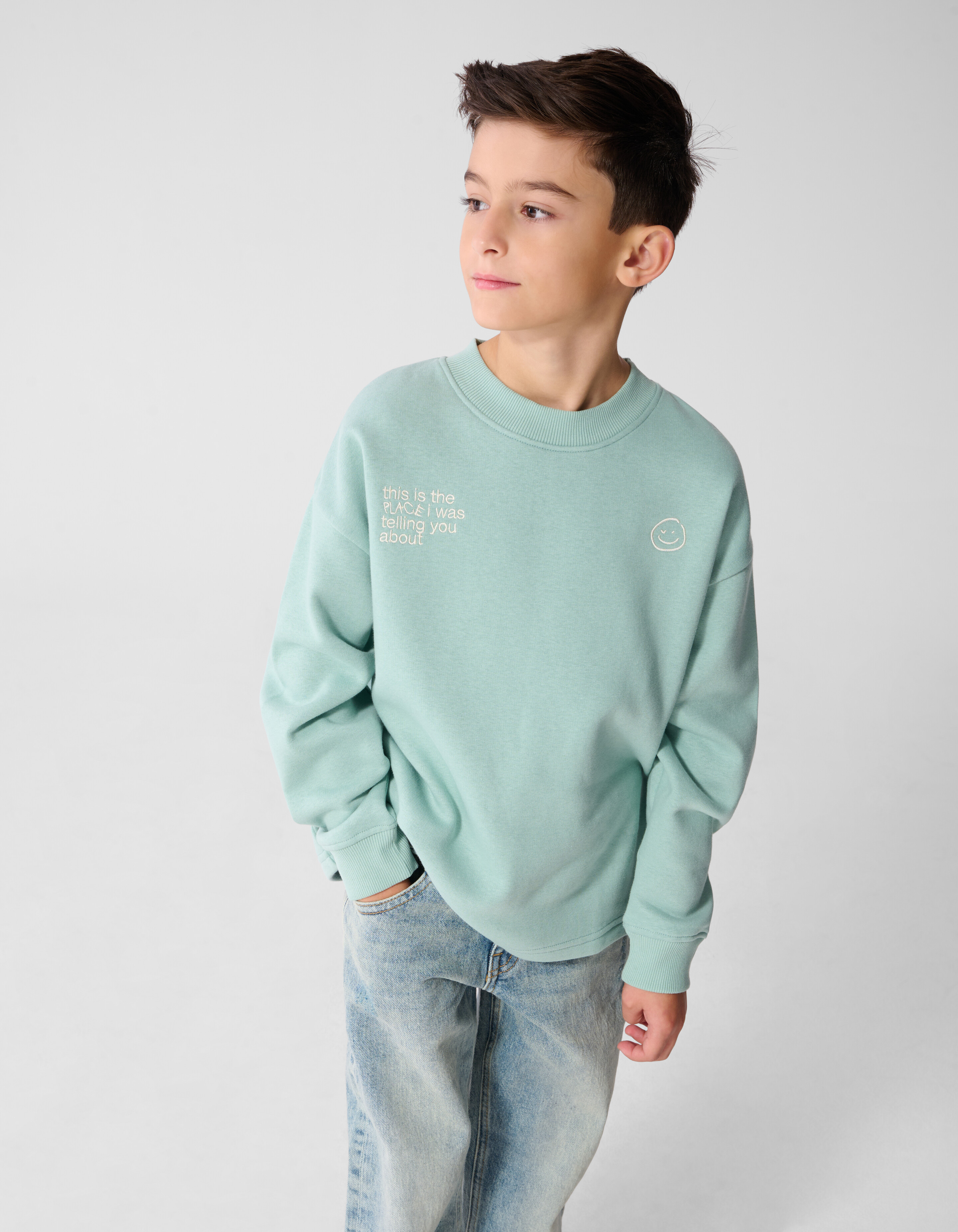 Oversized Artwork Sweater Lichtgroen SHOEBY BOYS